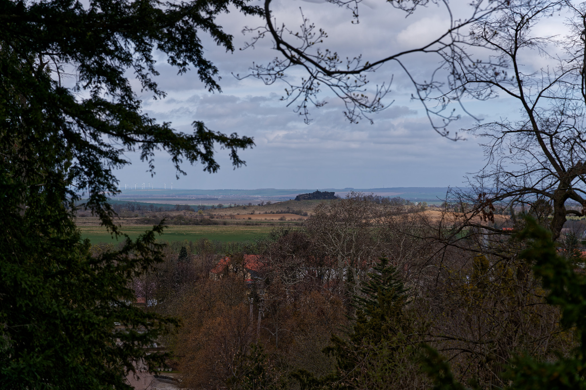 Blick vom Schlosspark zu den Gegensteinen